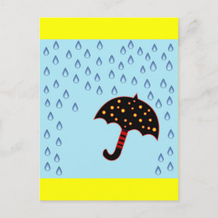 regenachtige dag met paraplu briefkaart