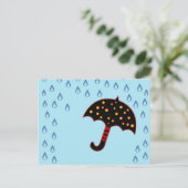regenachtige dag met paraplu briefkaart (Staand voorkant)