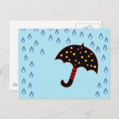 regenachtige dag met paraplu briefkaart (Voorkant / Achterkant)