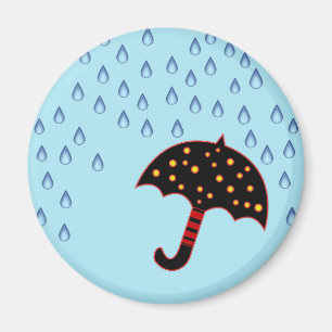 regenachtige dag met paraplu magneet