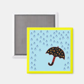 regenachtige dag met paraplu magneet (Voorkant / Achterkant)
