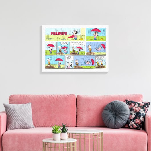 Regenachtige dag op de honkbalwedstrijd canvas afdruk (Insitu (Woonkamer))
