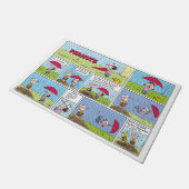 Regenachtige dag op de honkbalwedstrijd deurmat (Schuin)