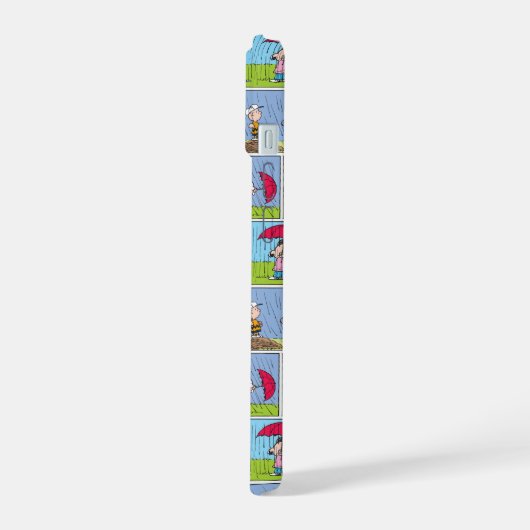 Regenachtige dag op de honkbalwedstrijd iPhone 15 case (Linkerkant)