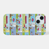 Regenachtige dag op de honkbalwedstrijd iPhone 15 case (Achterkant horizontaal)