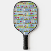 Regenachtige dag op de honkbalwedstrijd pickleball paddle (Voorkant)