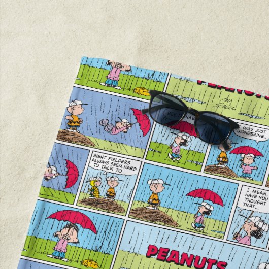 Regenachtige dag op de honkbalwedstrijd strandlaken (In situ)