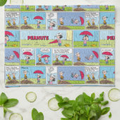 Regenachtige dag op de honkbalwedstrijd theedoek (Gevouwen)