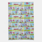 Regenachtige dag op de honkbalwedstrijd theedoek (Verticaal)