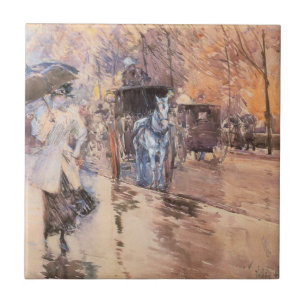 Regenachtige dag op Fifth Avenue (New York City) Tegeltje