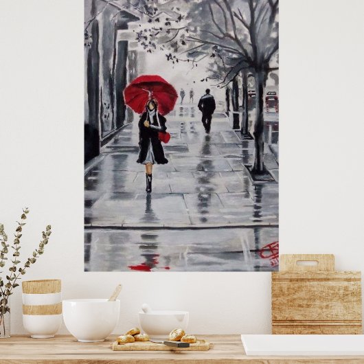 Regenachtige dag Poster (Keuken)