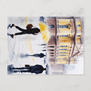 Regenachtige dag reflecties briefkaart