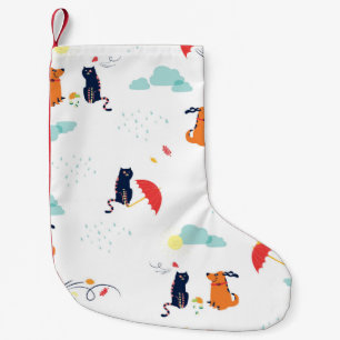Regenachtige Dag Vrienden: Kat Hond  Kleine Kerstsok