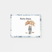 Regenachtige Dagen Blauwe Muis Blad Paraplu Post-it® Notes (Voorkant)