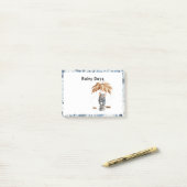 Regenachtige Dagen Blauwe Muis Blad Paraplu Post-it® Notes (Op bureau)