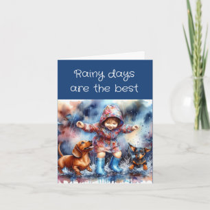 Regenachtige dagen Dachshund (downloadbaar)  Kaart