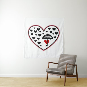Regenachtige dagen kunnen de liefde niet stoppen wandkleed