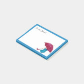 Regenachtige dagen, paraplu en regenlaarzen post-it® notes (Schuin)