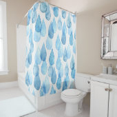 Regenachtige dagen: Waterverf Pattern  Douchegordijn (In situ)