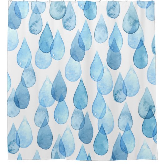 Regenachtige dagen: Waterverf Pattern  Douchegordijn (Voorkant)