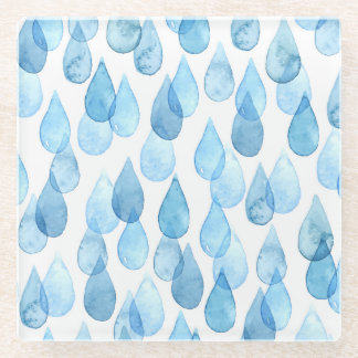 Regenachtige dagen: Waterverf Pattern Glazen Onderzetter