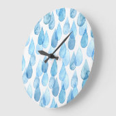 Regenachtige dagen: Waterverf Pattern Grote Klok (Hoek)