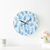 Regenachtige dagen: Waterverf Pattern Grote Klok (Huis)