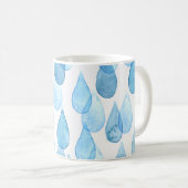 Regenachtige dagen: Waterverf Pattern Koffiemok (Voorkant rechts)