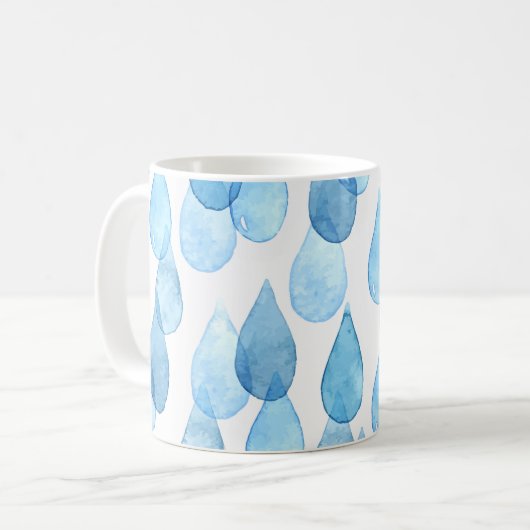 Regenachtige dagen: Waterverf Pattern  Koffiemok (Voorkant links)