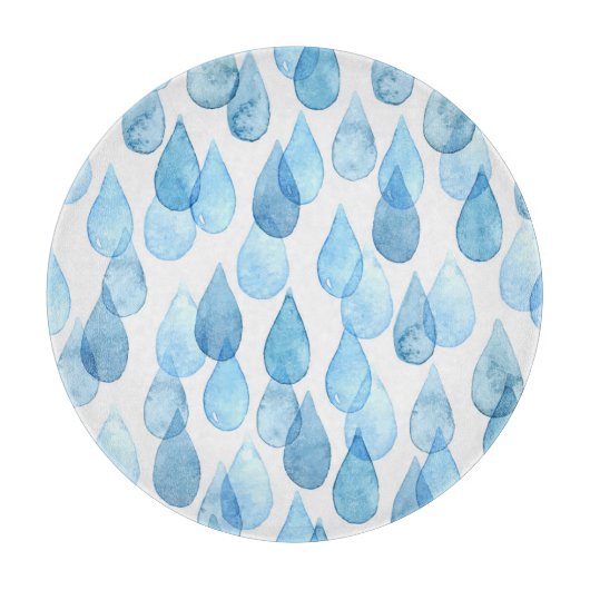 Regenachtige dagen: Waterverf Pattern Snijplank (Voorkant)