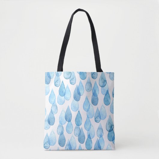 Regenachtige dagen: Waterverf Pattern Tote Bag (Voorkant)