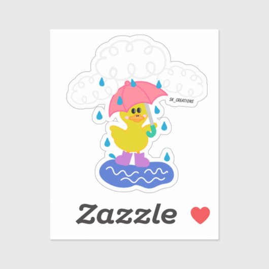 regenachtige eend sticker (Vel)