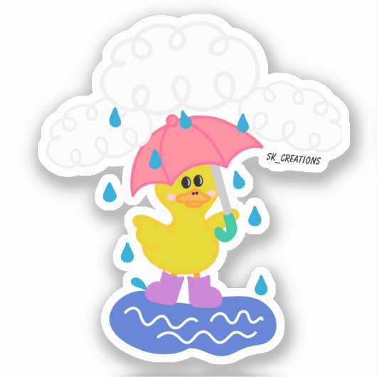 regenachtige eend sticker (Voorkant)