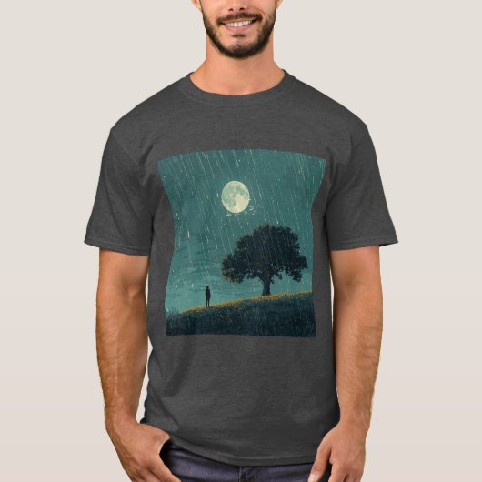 Regenachtige Eenzaamheid – Illustratie van een Een T-shirt (Voorkant)
