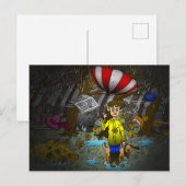 Regenachtige en winderige dag feestdagenkaart (Voorkant / Achterkant)