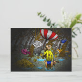 Regenachtige en winderige dag feestdagenkaart (Staand voorkant)