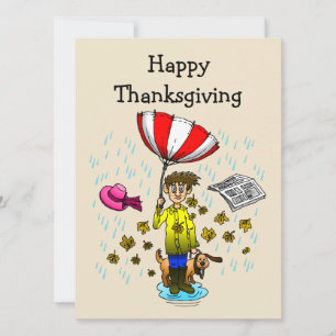 Regenachtige en Winderige Dag Zalig Thanksgiving K