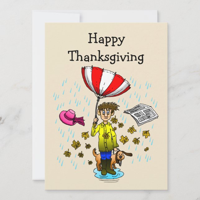 Regenachtige en Winderige Dag Zalig Thanksgiving K (Voorkant)