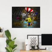 Regenachtige en Winderige Herfstdag Poster (Thuiskantoor)