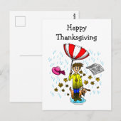 Regenachtige en Winderige Prettig Thanksgiving Briefkaart (Voorkant / Achterkant)