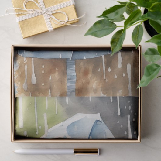 Regenachtige gouden doedel avonturen: een decoupag tissuepapier (Geschenk)