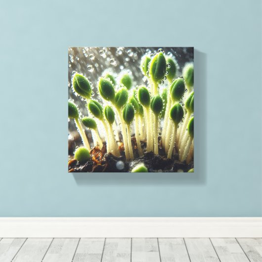 Regenachtige groei - canvas afdruk (Insitu (Houten vloer))