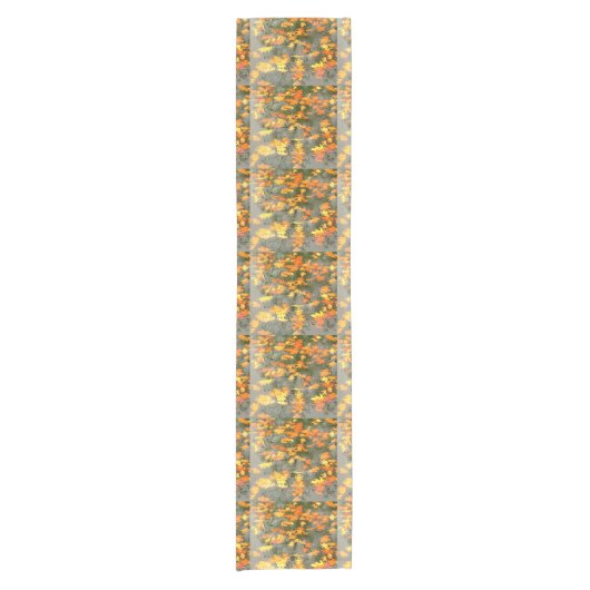 regenachtige herfstbladeren korte tafelloper (Voorkant)