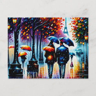 Regenachtige herfstdag in Parijs Frankrijk Briefkaart