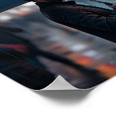 Regenachtige nacht in de stad - Urban Solitude Poster (Hoek)