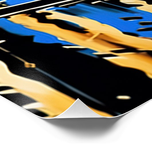 Regenachtige Nacht in Parijs:  Cafe Poster (Hoek)