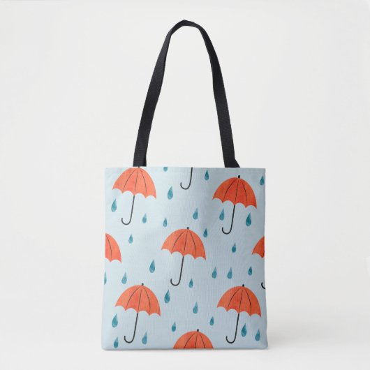 Regenachtige paraplu's: Waterverf herfstdruppels Tote Bag (Voorkant)