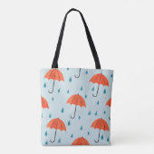 Regenachtige paraplu's: Waterverf herfstdruppels Tote Bag (Achterkant)