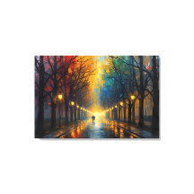 Regenachtige Parkwandeling Canvas Kunst | Huis Muu