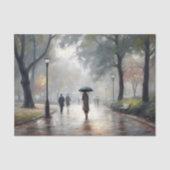 Regenachtige Parkwandeling Decoupage Tissuepapier (Voorkant)